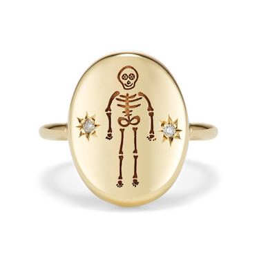 ‘I Love The Bones Of You’ Diamond Pebble Ring