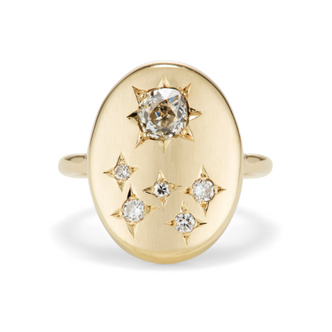 'Old Cut' Diamond Pebble Ring