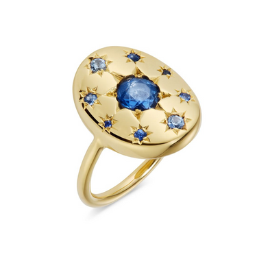 Sapphire Satellite Pebble Ring