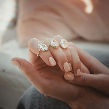 ‘I Love The Bones Of You’ Diamond Pebble Ring