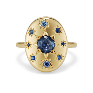 Sapphire Satellite Pebble Ring