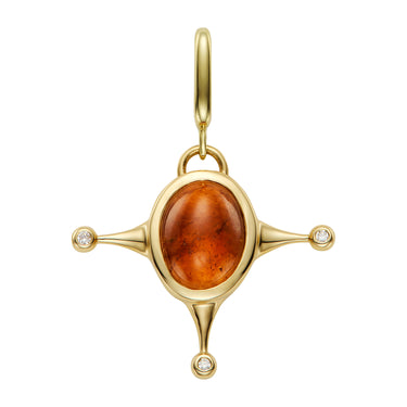 The Orange Tourmaline Serenity Pendant on a Baby Belcher