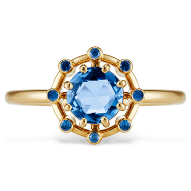 Rose Cut Sapphire Satellite Ring